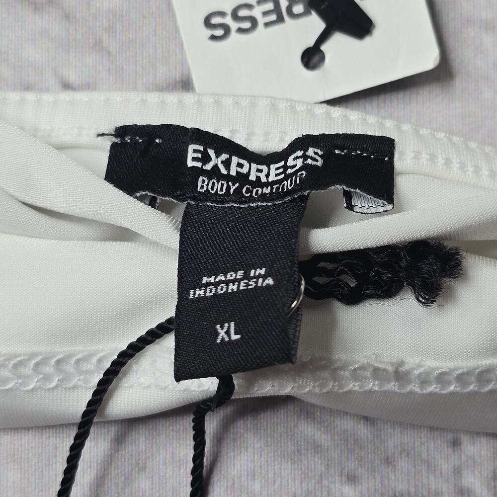 Express Body Contour Smooth White Cropped Strappy Back Tank Top Cami New Size XL - Picture 6 of 11